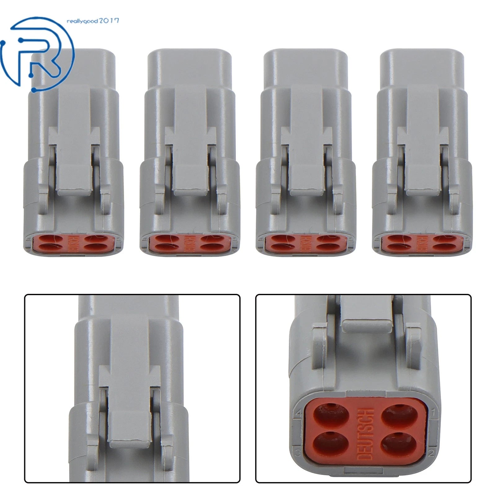 Set of 4 Waterproof DTM 4Pin Connectors for Automotive (Universal)
