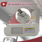 Left Driver Side Sun Visor No. 852103X000TX for Hyundai Elantra (2011–2015)