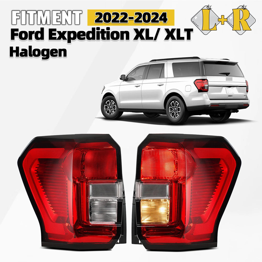 Set of 2 Halogen Tail Lights Chrome for Ford Expedition XL/XLT (2022–2025)