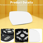 Heated Mirror Glass Right Side RH 8K0857536F for Audi A5 S5 A3 A4 (2008–2020)