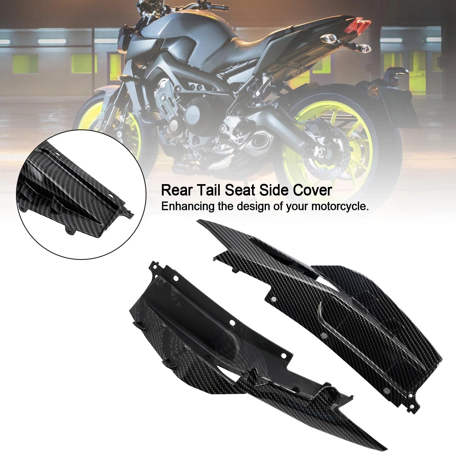 Carbon Rear Tail Seat Side Cover Fairing for Yamaha MT-09 FZ09 (2017–2021)