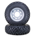 Set of 2 LIBRA ATV Tires & Wheels 26x9-12 6-Ply 4-156 PCD 4+3 Silver Wheel-10395