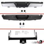 Chrome/Black Rear Bumper Assembly for Ford F-150 (2015–2020)