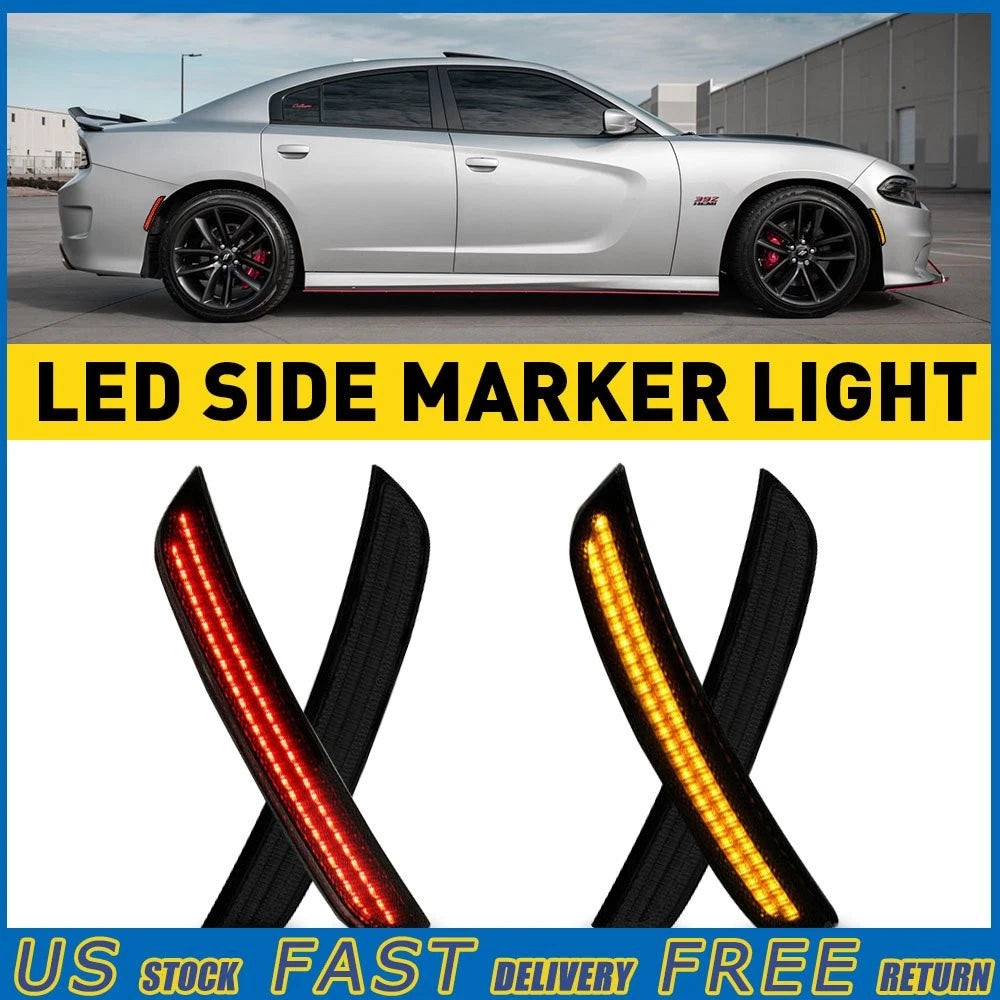 LED Side Marker Light Set for Dodge Charger (2015–2021) Amber Red