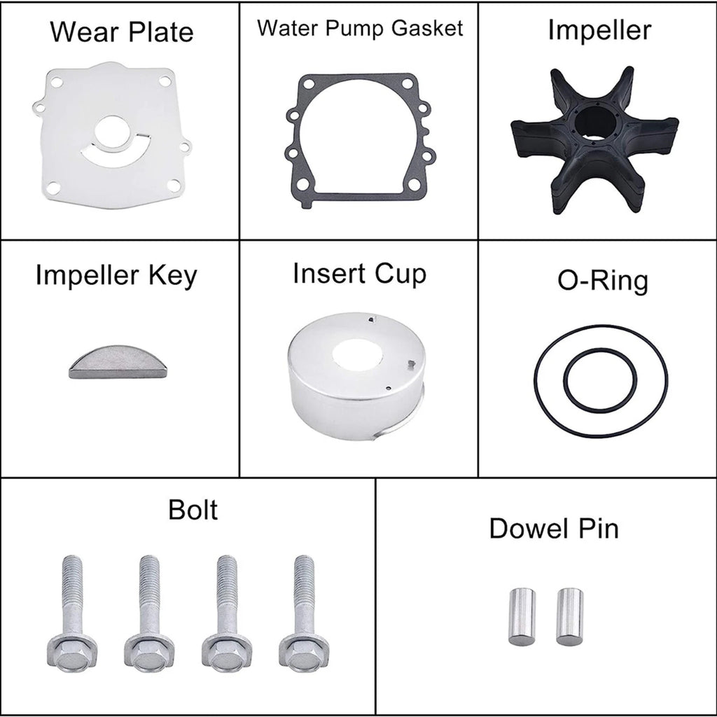 Water Pump Impeller Repair Kit for Yamaha (61A-W0078-A1-00, 61A-W0078-A2-00)