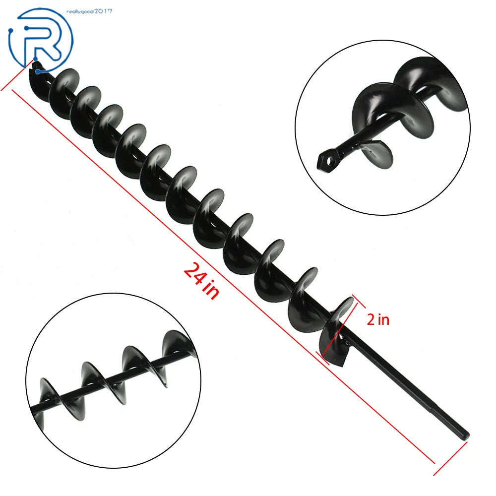 2" × 24" Auger Drill Bit for Garden Planter (Universal)