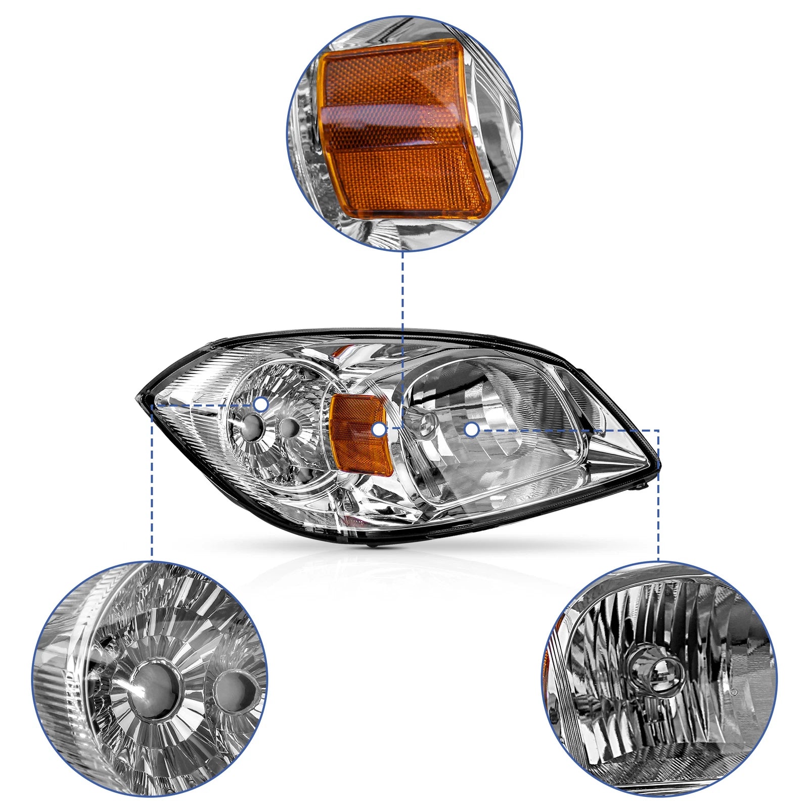 Halogen Headlight Set for Chevrolet Cobalt, Pontiac G5 (2005–2010)