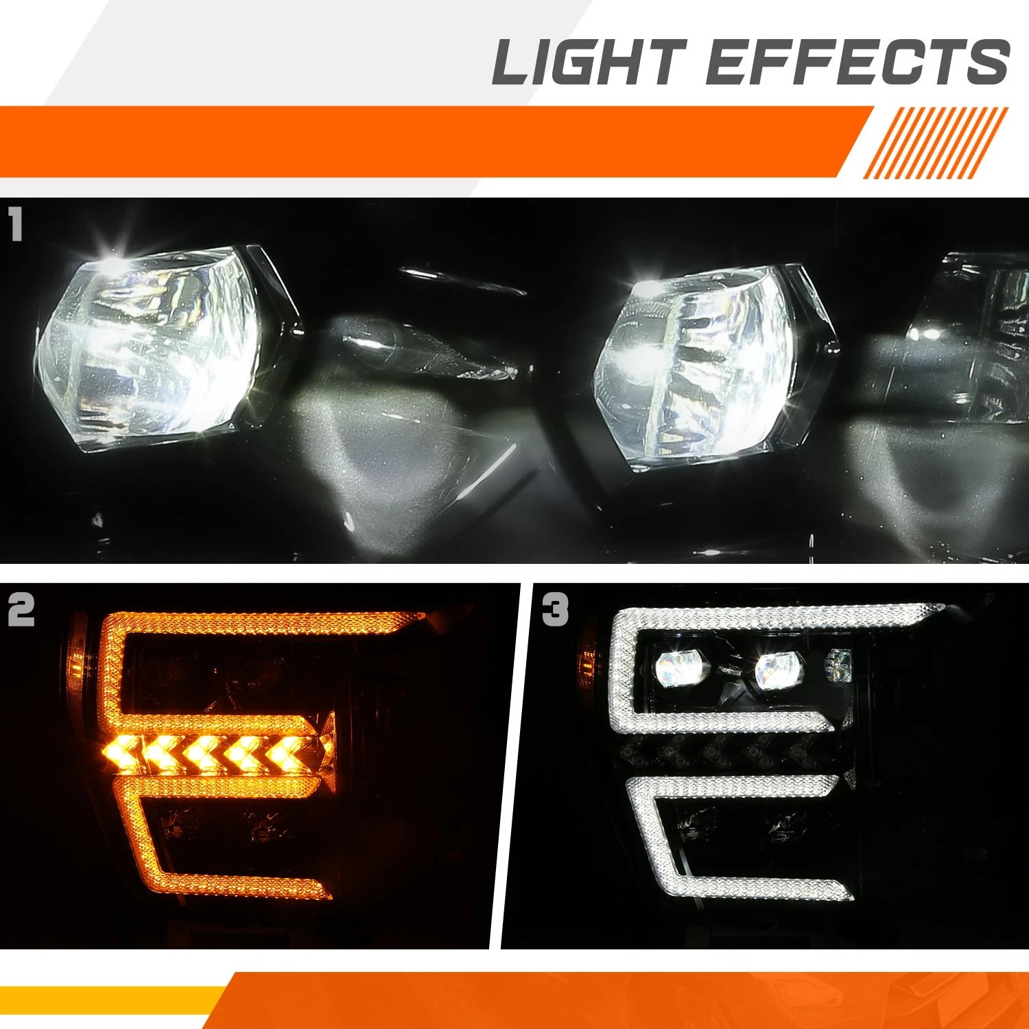 Full LED DRL Sequential Signal Projector Headlights for Ford F-150 (2021–2023)