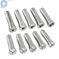 10-Piece R8 Round Spring Collet Set for CNC Machines 