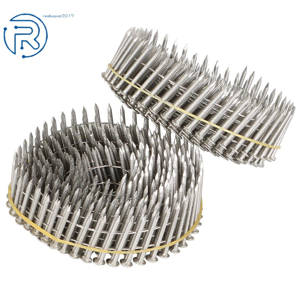 1200 Pcs 15 Degree Ring Shank Stainless Steel Siding Nails 1-1/4” ×.09”