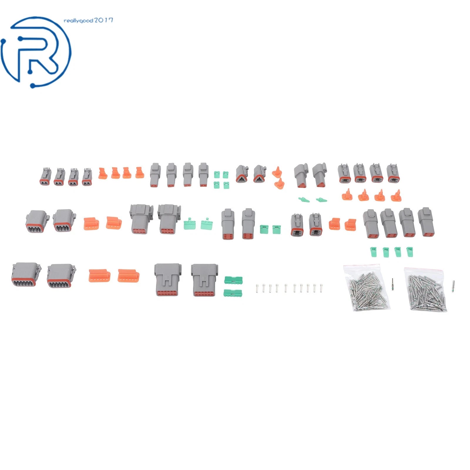 Set of 12 12-Pin Connectors with Solid Terminals for Automotive Use
