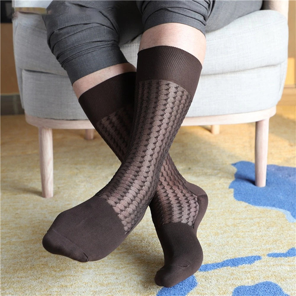 Comfort Knee High Dress Socks for Men (Breathable)