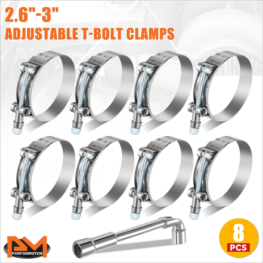 2X 2.5'' Stainless Steel T-Bolt Clamps for Turbo Intake (Universal)