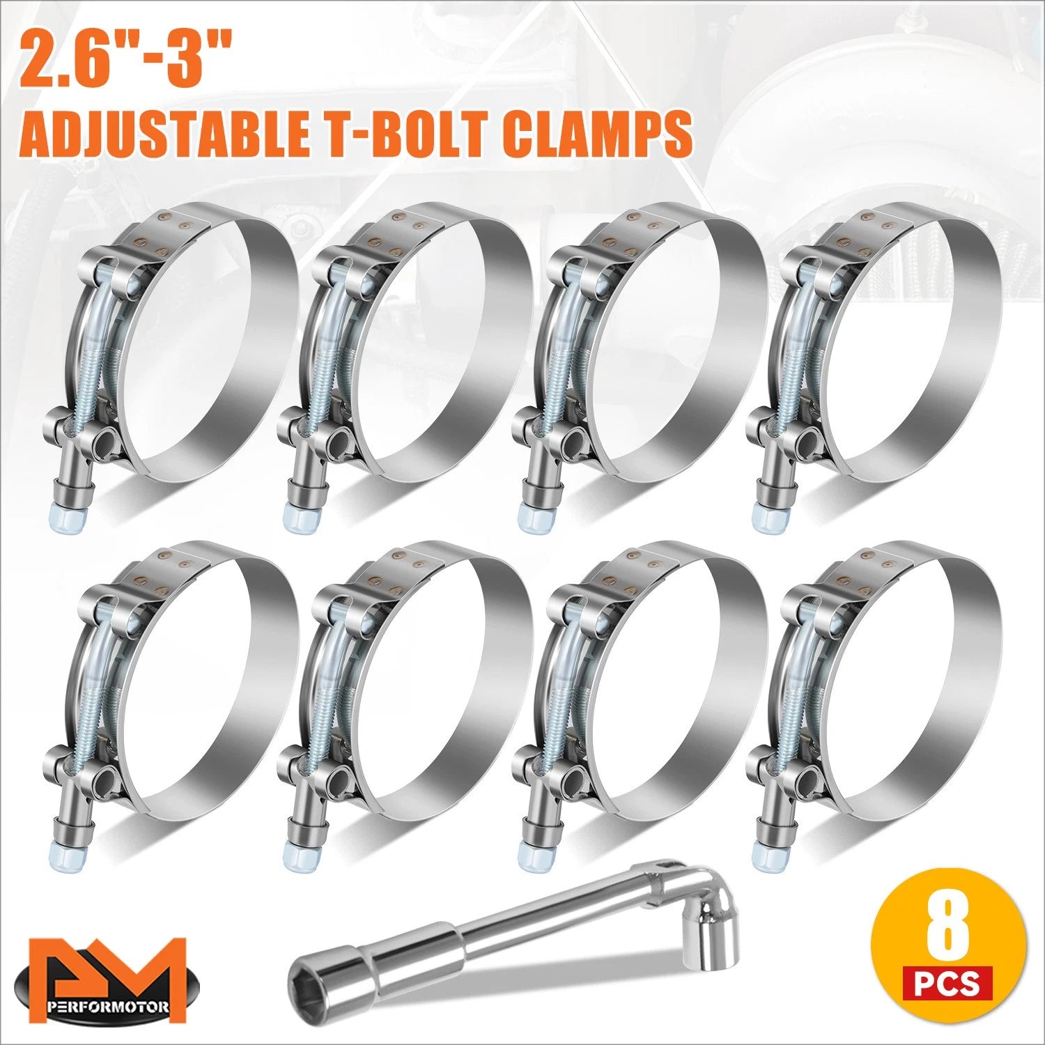 2X 2.5'' Stainless Steel T-Bolt Clamps for Turbo Intake (Universal)