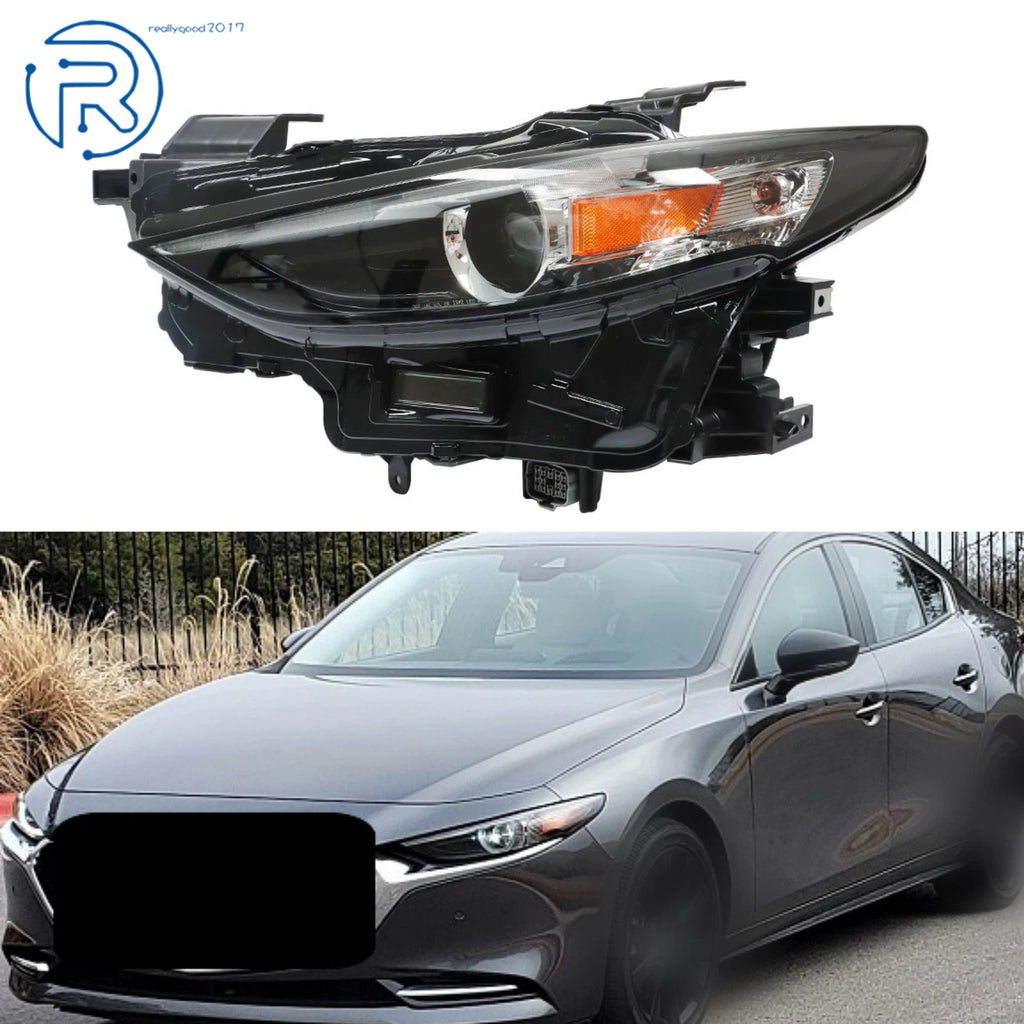 Headlight Assembly for Mazda 3 (2019–2021) Left Driver Side Black Housing