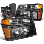 Set of 2 Black/Amber Side Headlight Bumper Lamps for Colorado Canyon (2004–2012)