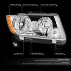 OE Chrome Housing Amber Corner Right Headlight for Jeep Grand Cherokee (2011–2013)