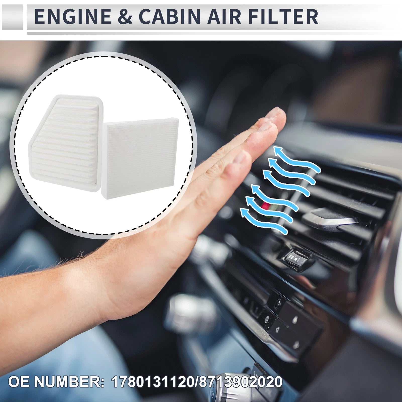 Engine Cabin Air Filter Combo No. 1780131120 for Toyota Avalon (2005–2012)