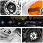 Projector Headlight Set for Nissan Altima Sedan (2013–2015) Amber Corner Chrome