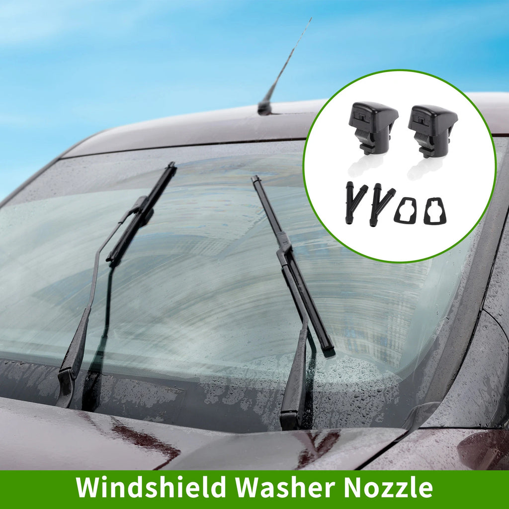 Windshield Washer Nozzle Set of 2 with Y Hose Connector for Ford Edge (2007–2011)