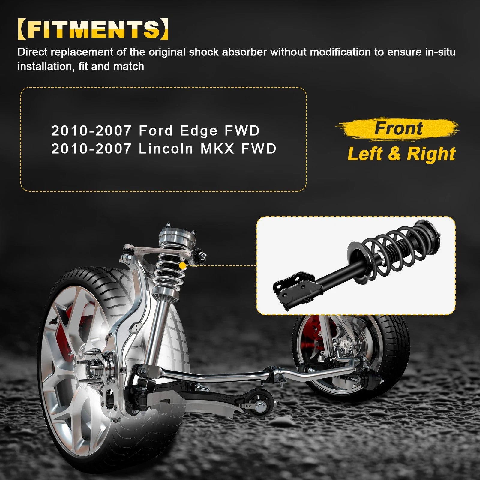 Set of 2 Complete Struts for Ford Edge (2007–2010)