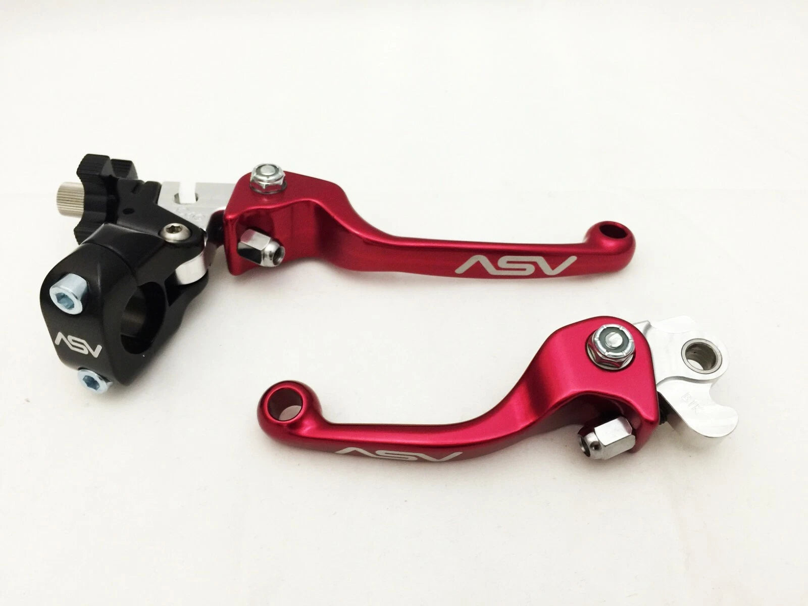 ASV F3 Front Brake Clutch Perch Levers Set of 2 Red for Kawasaki KX 250F KX 450F (2006–2023)