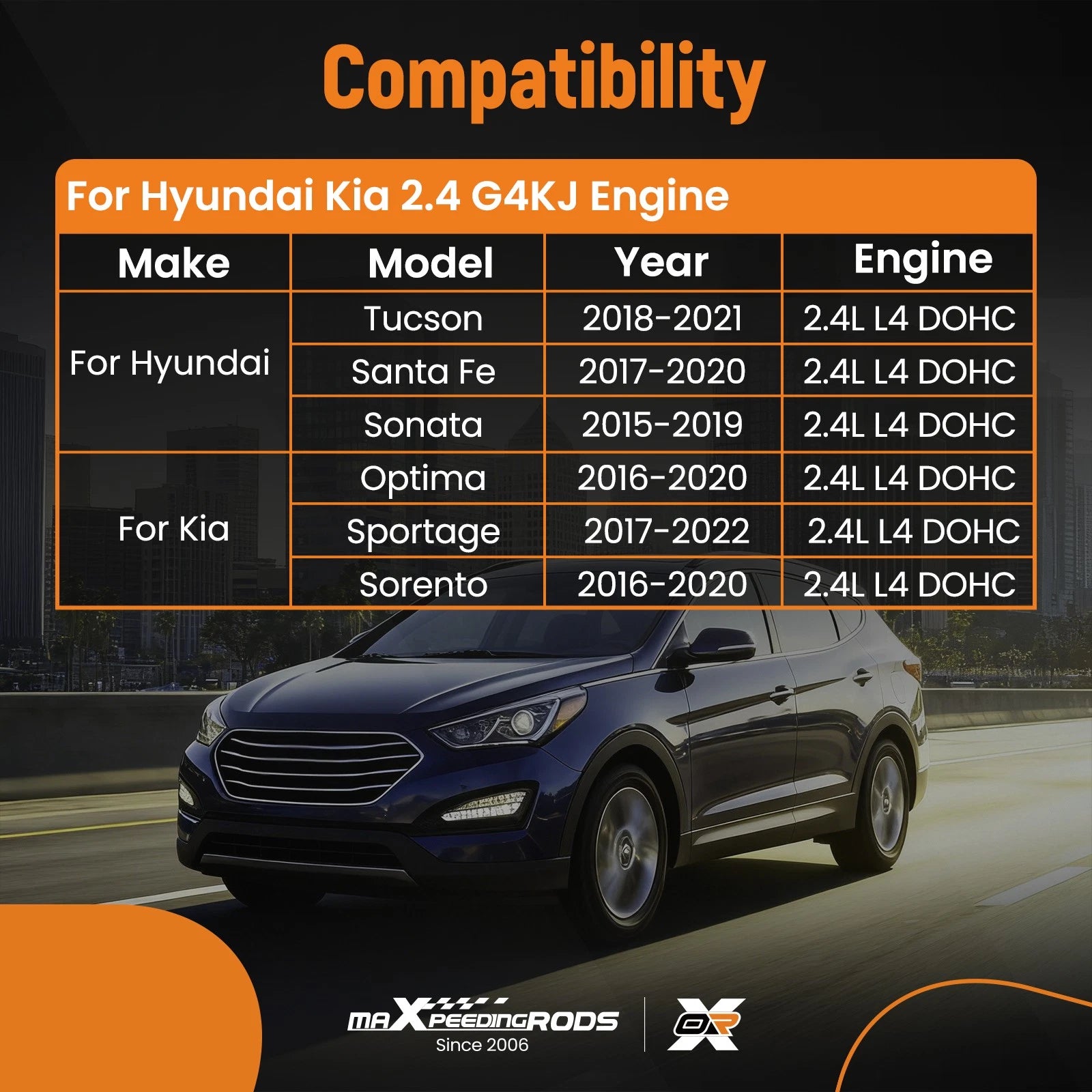 Engine Rebuild Kit for Hyundai Kia 2.4L G4KJ