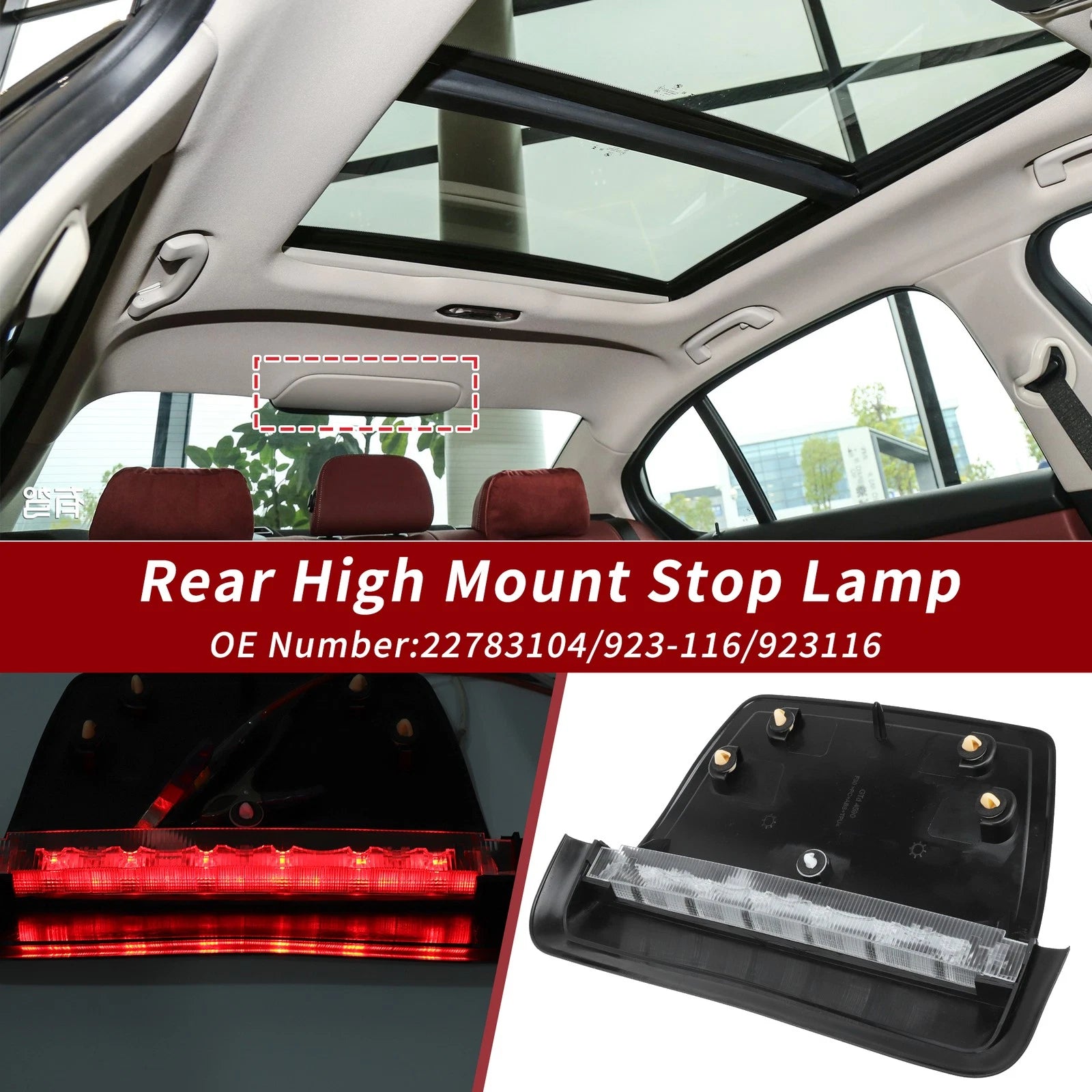 Red LED Third Brake Light for BMW 3 Series F30 (2012–2019) 7259855