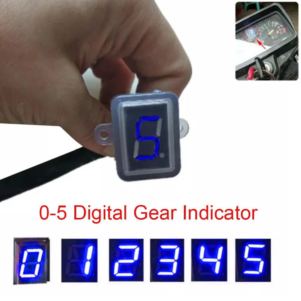 Blue LED Digital Gear Indicator Light for Universal Motorcycle