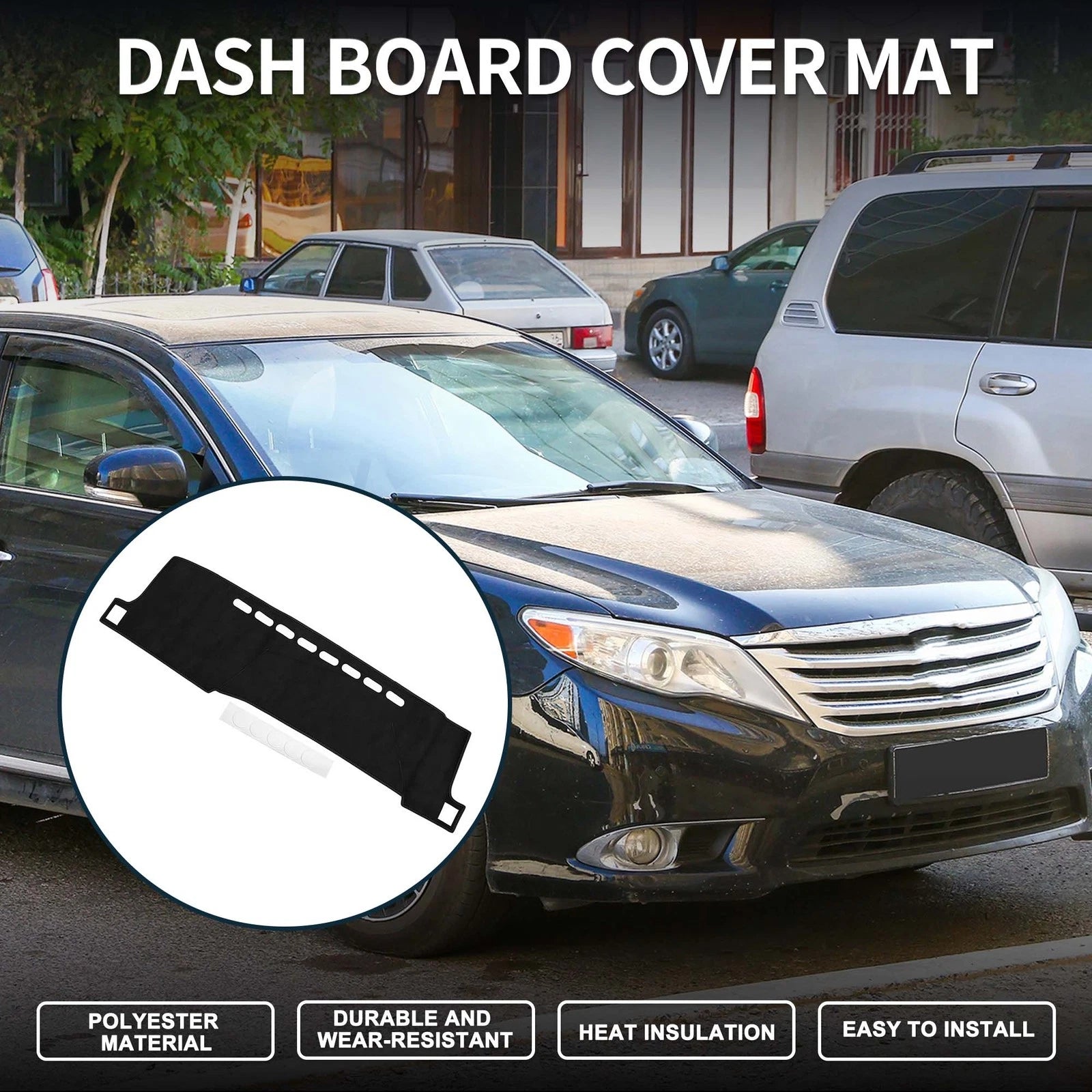 Dashboard Cover Mat for Toyota Aqua (2011–2021) - Black