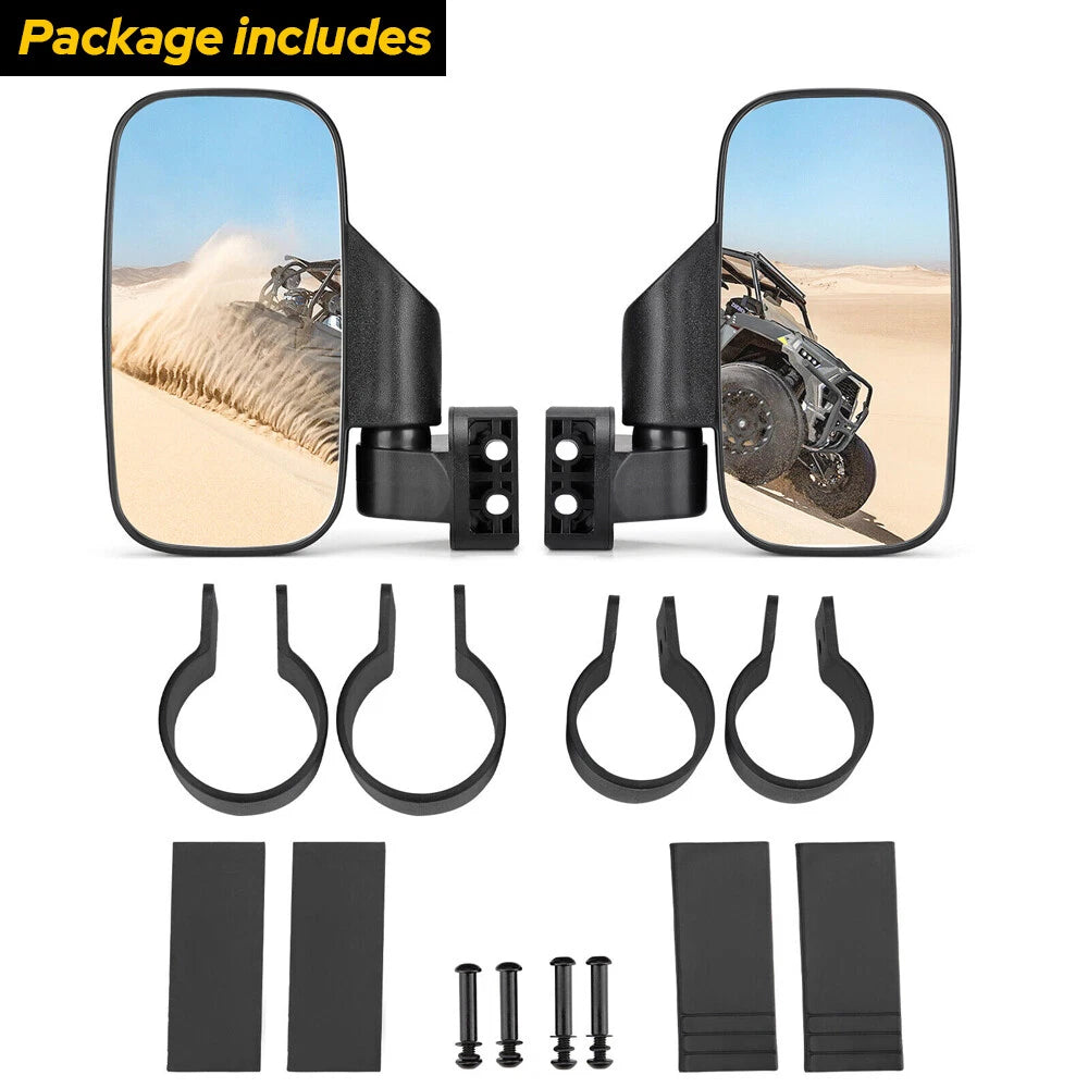 Set of 2 Rear View Side Mirrors for Polaris Ranger RZR XP (2008–2023)