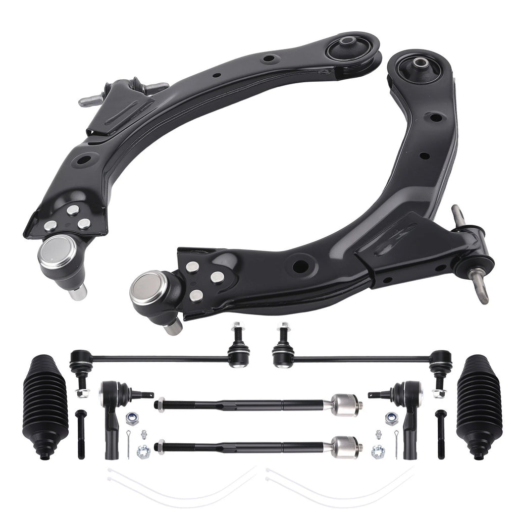 10x Front Lower Control Arms w/ Ball Joint Tie Rods for Chevrolet Cobalt (2005–2010)