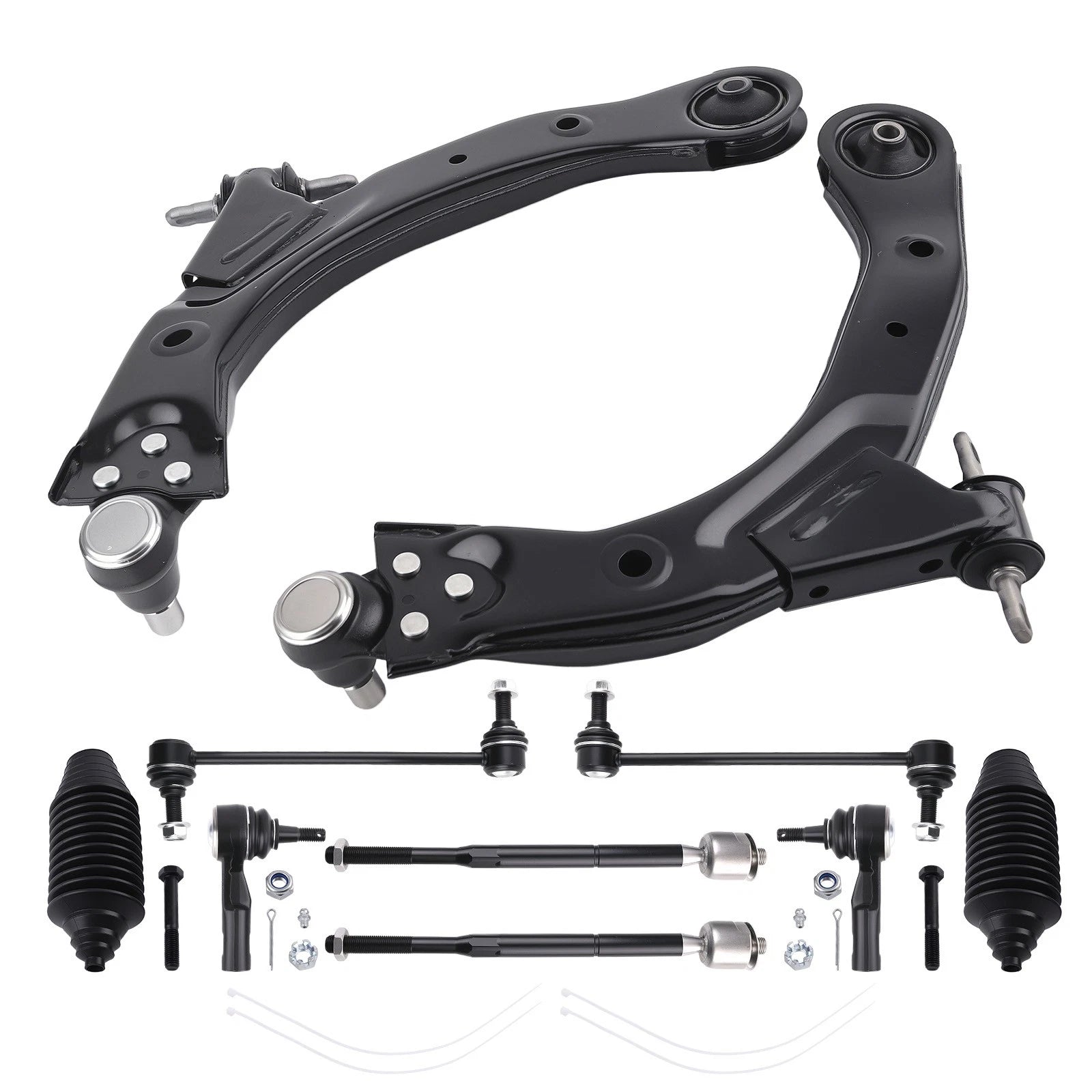 10x Front Lower Control Arms w/ Ball Joint Tie Rods for Chevrolet Cobalt (2005–2010)