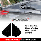 Gloss Black / Rear Side Window Louver Vent Cover Trim for BMW X6 (2008–2014)