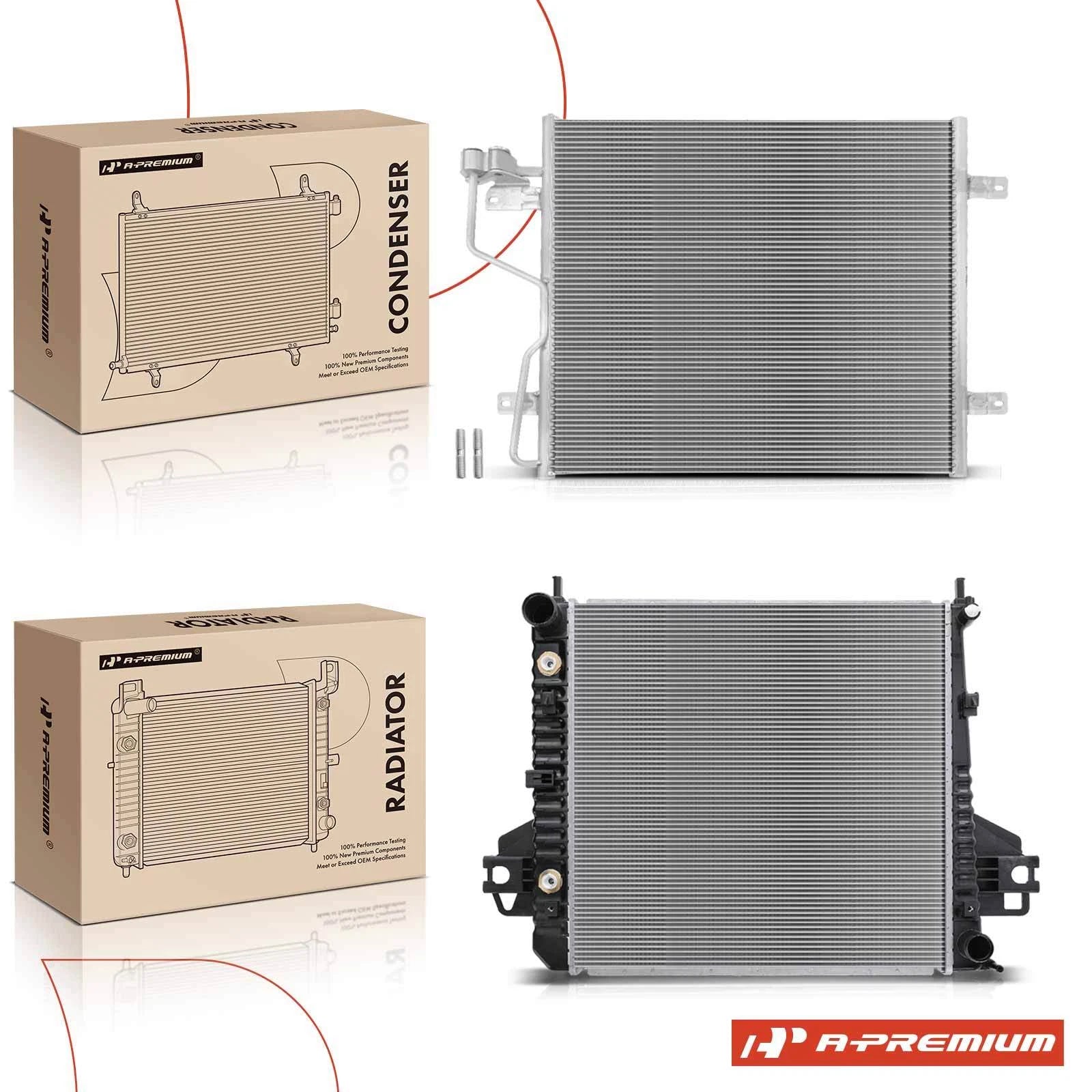2X Radiator & A/C Condenser Cooling Kit for Jeep Liberty (2006)