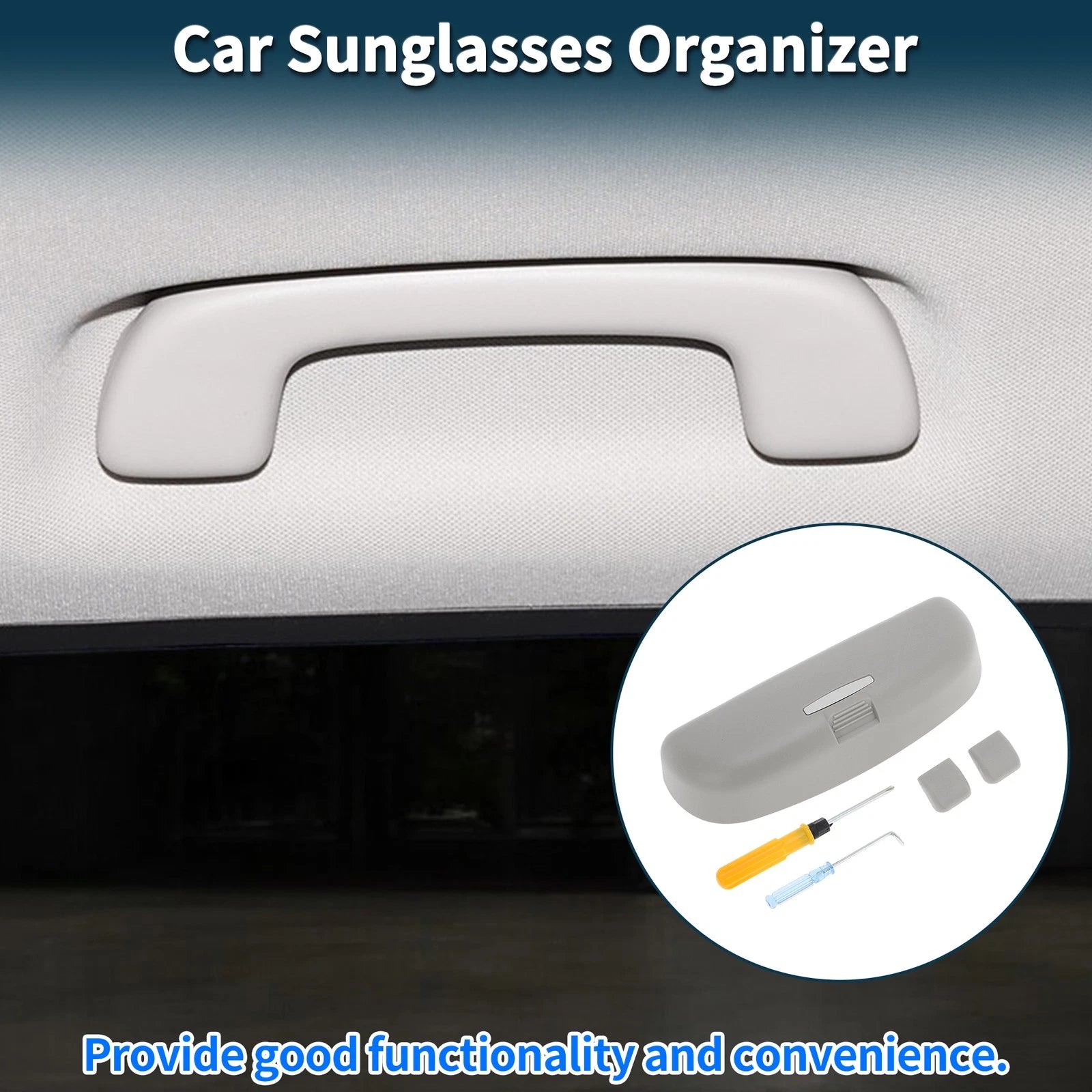 Sunglasses Case for Mitsubishi Outlander (2013–2023) Eyeglasses Holder Grey