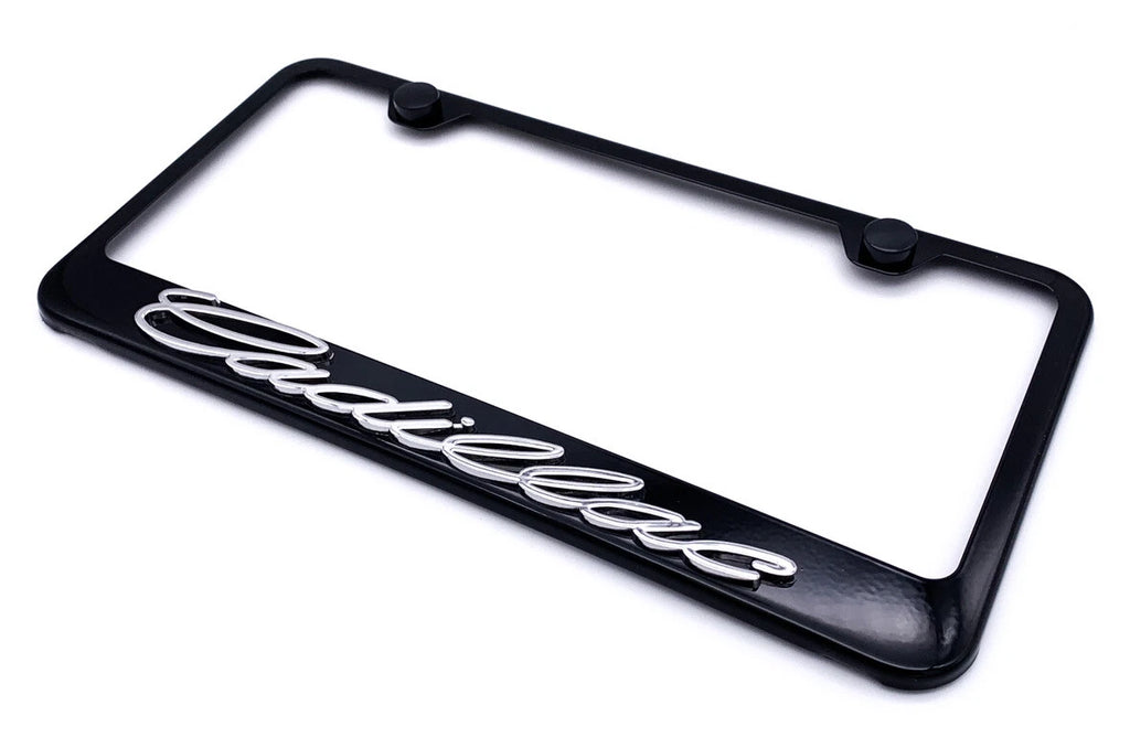 License Plate Frame Black Stainless OEM Replacement for Cadillac (2000–2025)