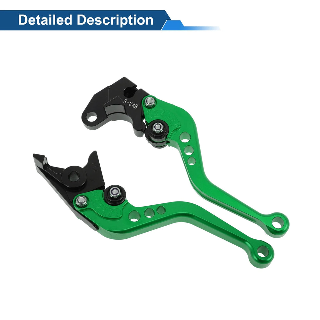 Adjustable Short Brake Clutch Levers for Suzuki GSR750/GSX-S750 (2011–2021) Green