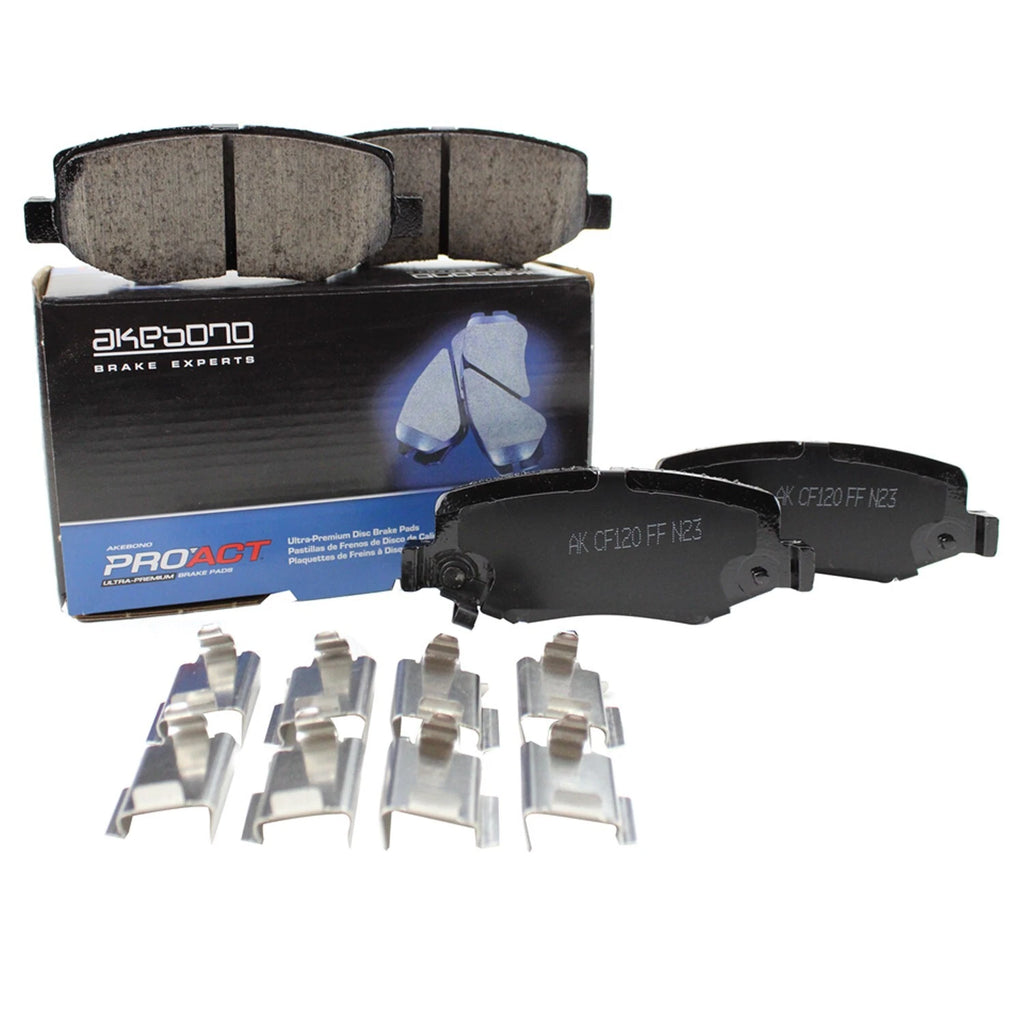 Set of 4 Akebono ProACT Rear Ceramic Brake Pads for Dodge Nitro Jeep Liberty Wrangler (2007–2012)