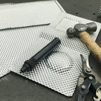 Lightweight Embossed Aluminum Heat Shield for Exhausts and Motors (400x330 mm)