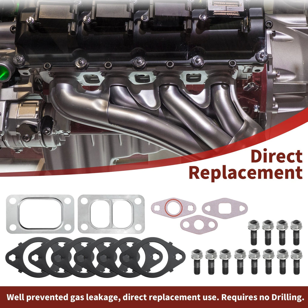 Exhaust Manifold Gaskets Kit with Stud Nut for Dodge Cummins 5.9L 6.7L (1998–2019)