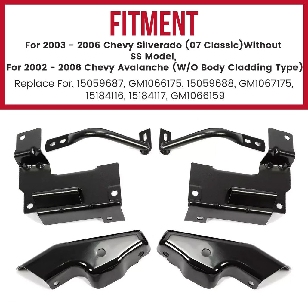 Bumper Bracket Set of 6 for Chevrolet Silverado 1500 2500 (2003–2006)