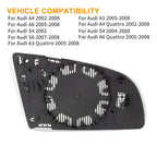 Heated Driver Left Side Rearview Mirror Glass for Audi S4 (2004–2008)