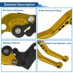 Adjustable Short Brake Clutch Levers for Honda CBF600/SA (2010–2013) - Gold Tone