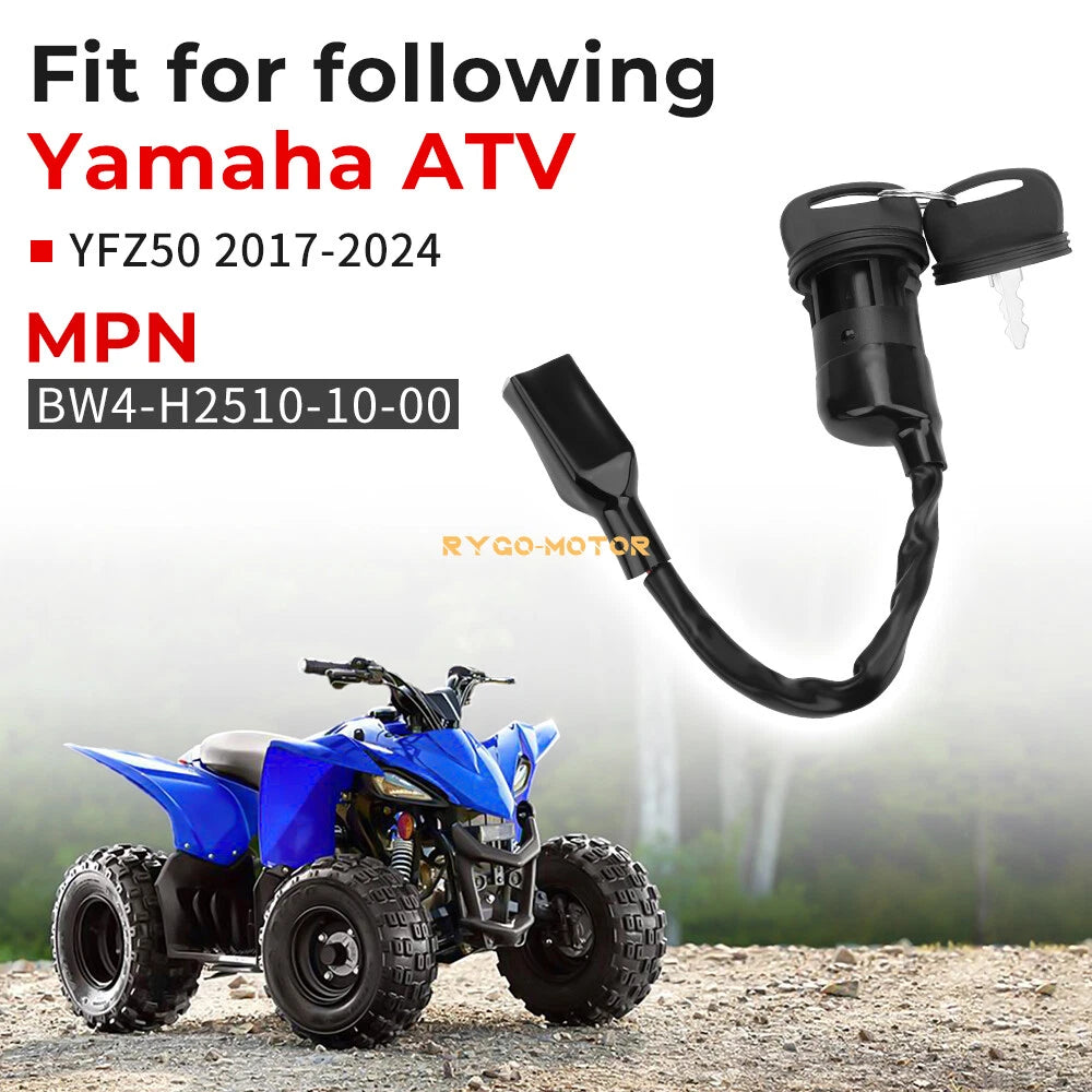 Ignition Switch with 2 Keys for Yamaha YFZ50 (2017–2024) BW4-H2510-10-00