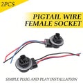 2pc Bulb Socket Tail Pig Harness Wire Plug for