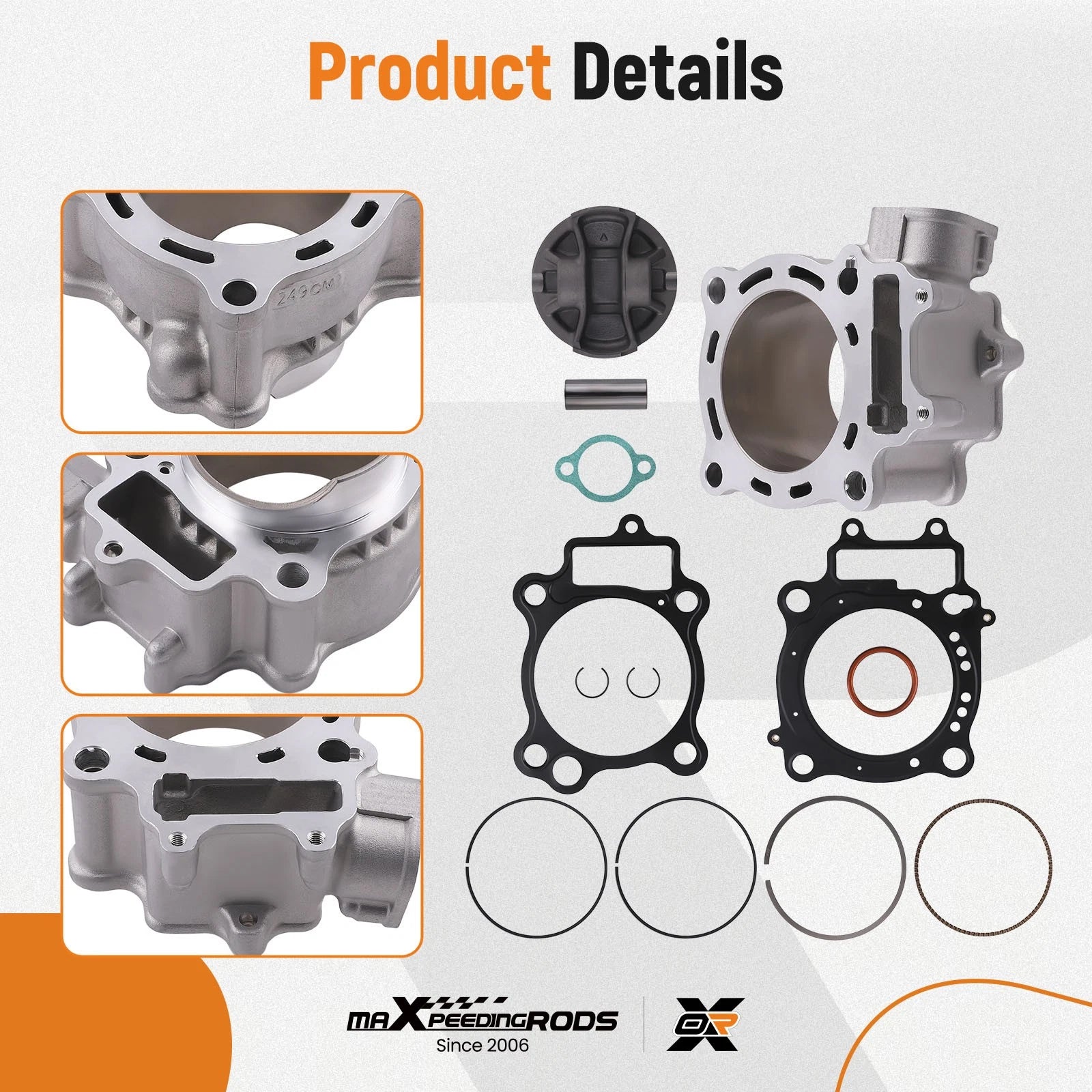Rebuild Kit Cylinder Piston Top End Gasket for Honda CRF250R (2004–2009)
