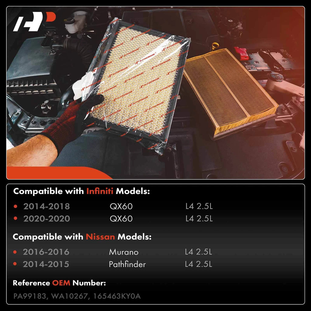 2X Engine Air Filter for Nissan Murano Pathfinder (2014-2016)