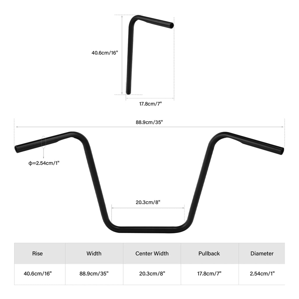 16" Rise 1" Ape Hanger Handlebar for Harley Softail Sportster 883 1200 (1982–Present)