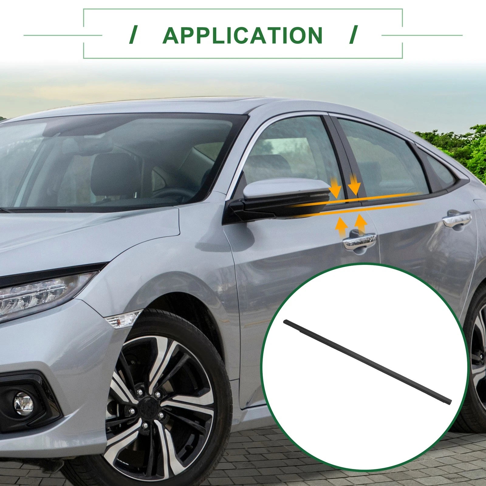 2pcs Weatherstrip Window Seal No. 72450TEAT01 for Honda Civic 